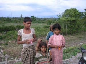 Children at home I visited with balloons I gave them