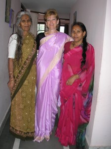 Dressed in a sari