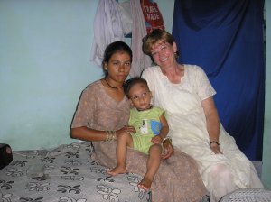 Mother and child on visit